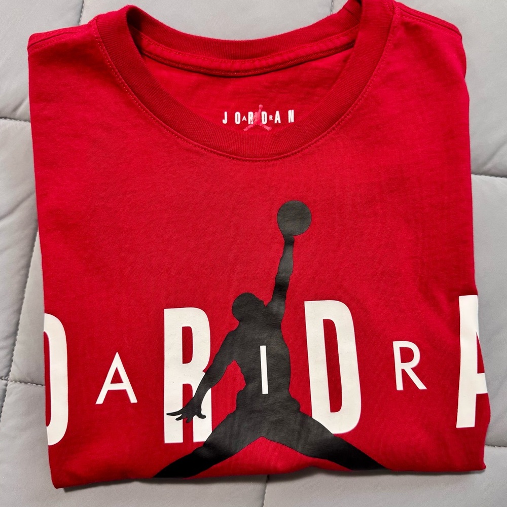 Jordan Red Tee with Black Graphic